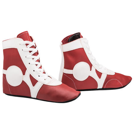 Купить Обувь для самбо SM-0102, кожа, красный Rusco в Елизове 