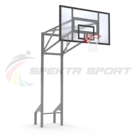Купить Стойка баскетбольная уличная усиленная со щитом из оргстекла, кольцом и сеткой SP D 413 в Елизове 