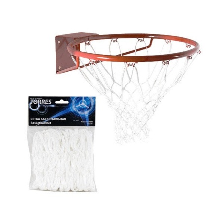 Купить Сетка баскетбольная Torres, нить 4 мм, белая в Елизове 