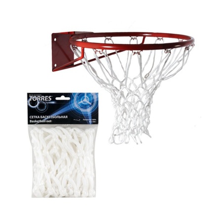 Купить Сетка баскетбольная Torres, нить 6 мм, белая в Елизове 
