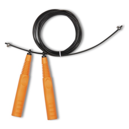 Купить Скакалка высокооборотная Кроссфит стальной шнур в оплетке 2.9 м чёрно-оранжевая в Елизове 